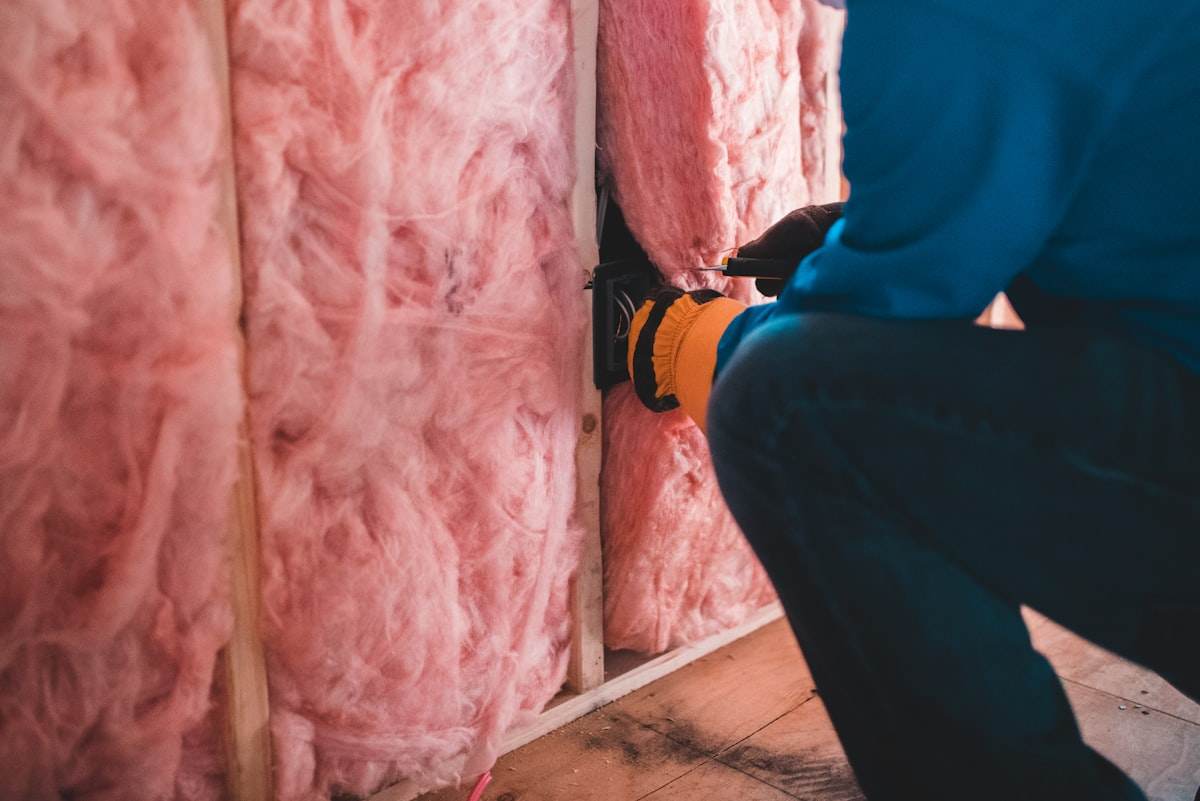 Travaux d’isolation en cours de chantier
